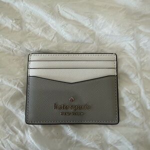 kate spade Gray and White Leather Card Case